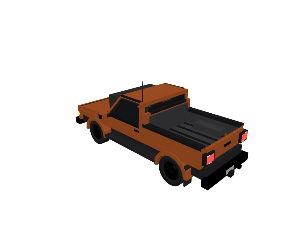 Grok 4.6 — P07: A low-poly pickup truck with visible wheels, cabin, and cargo bed, game-asset style.