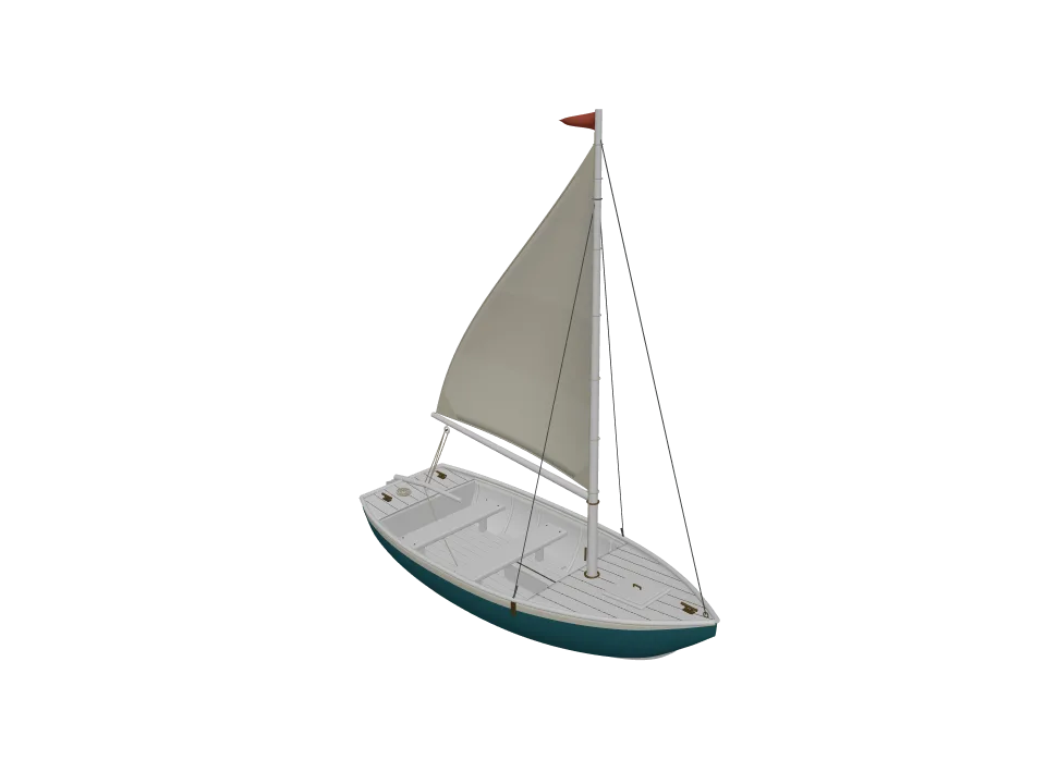 GPT-6.1 Sol: Sailing boat. A small sailing boat with hull, single mast, boom, and simplified sail.