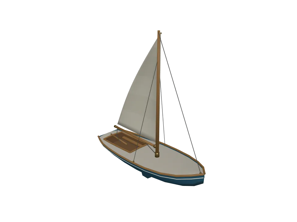 GPT-6 Sol: Sailing boat. A small sailing boat with hull, single mast, boom, and simplified sail.